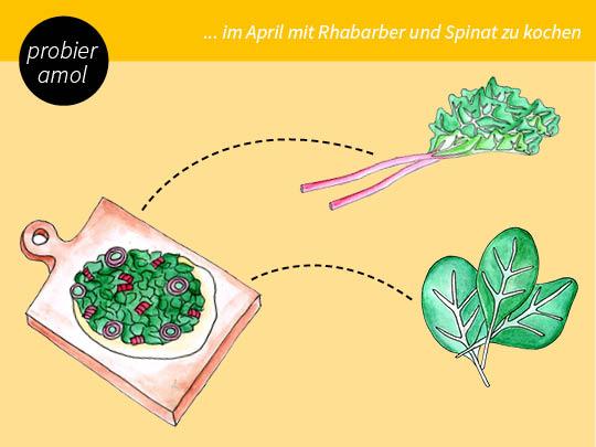 Rhabarber - Spinat Fladen